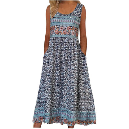 Sizes to 5XL, Sleeveless, Pullover, Tank Top, Dress with Pockets. Comes in 5 Designs