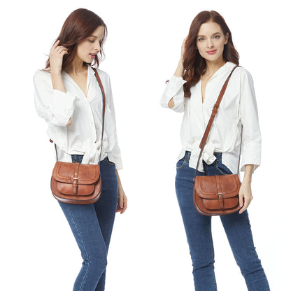Boho Crossbody Bags, Saddle Shoulder Purse, Faux Leather Strap. In 7 Colors