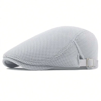 Mesh Newsboy Caps, British Painters Hats, Ventilated Berets, Adjustable Flat Cap