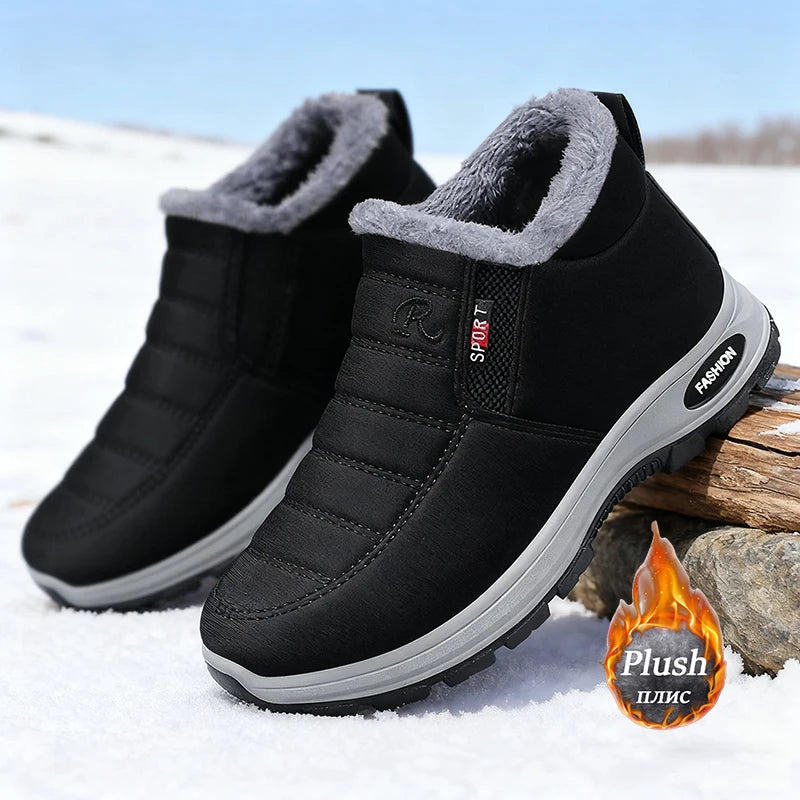 Red or Black Women's Climbing Shoes, Outdoor Sports Cotton Fleece Lined Tie and Strap Closure