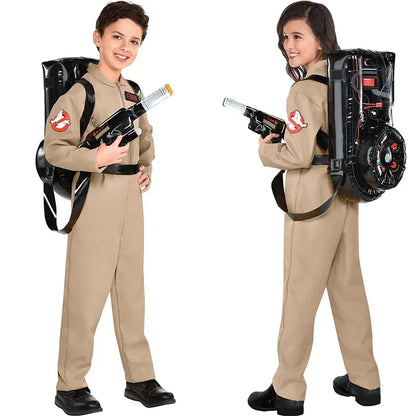 Ghostbusters Costumes Themed Cosplay Jumpsuit with Bag, Ideal Children and Adult Full Set Costumes