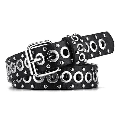 Punk Street Trend Circle Riveted Circles Thin Belt  In 7 Colors. 1.1 Inches wide and 43 Inches Long