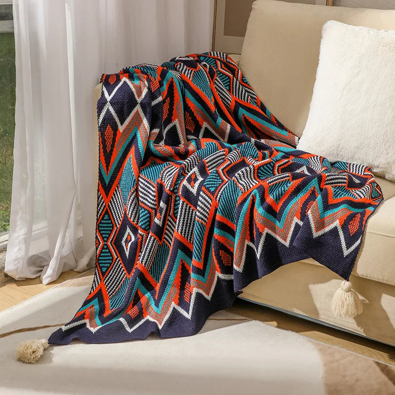 Boho Blankets with Aztec Baja Blanket Designs, Ethnic Sofa Cover