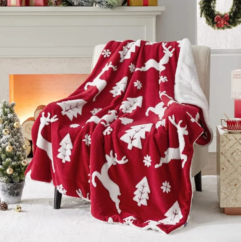 Christmas Sherpa Throw Blanket, Super Soft and Warm Blanket in 11 different Prints