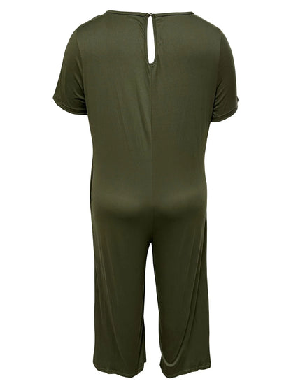 Sizes to 5XL  Jumpsuit, Short Sleeve, U neckline, with pockets. 5 colors
