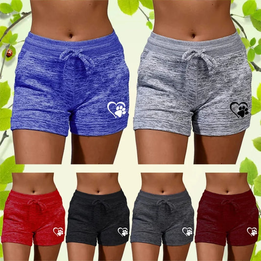 Summer High Waisted Drawstring Stretch Yoga Beach Shorts