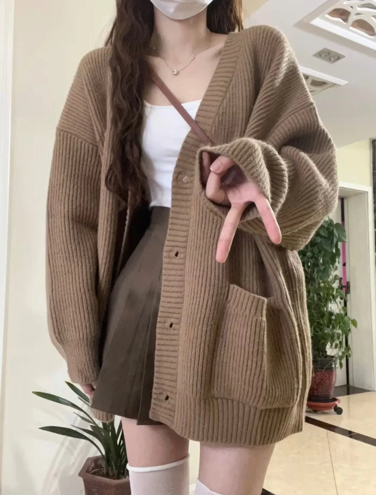 Oversized Cardigan Sweater-Coats, Long, Full Sleeves, V-Neck, Loose  Fit, Button Front. comes in Tan, Gray, Off White