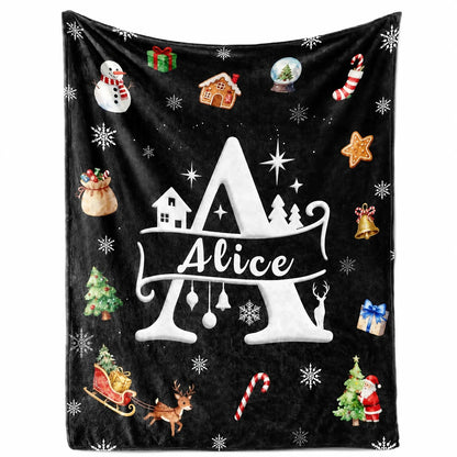 Personalized Christmas Blanket Customized Name Great Stocking Stuffer. 7 colors