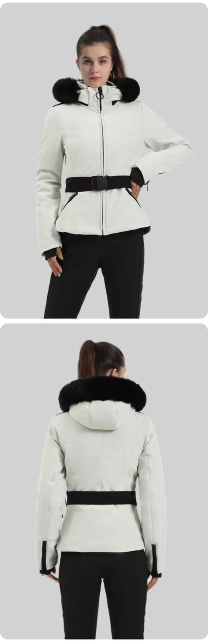 Warm Windproof Hooded Ski Jacket in 8 colors, including Black and White Houndstooth. Ski Pants Sold Separately