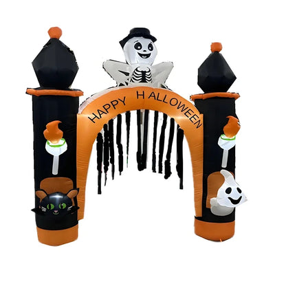 Halloween Inflatable Archway Built-in LED Light Pumpkin Prop Outdoor Decoration