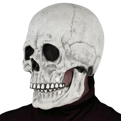 Creepy Halloween Full Head Latex Helmet with Moveable Jaw Skull Mask with Movable Jaw