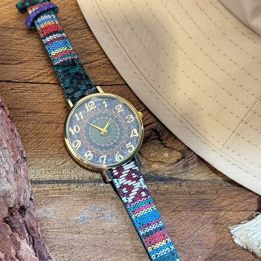 Bohemian Patterned Fashions Ladies Watch 1960's Style Women's Timepiece