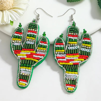 Fun Bohemian Handmade Beaded Coconut Trees and Cactus