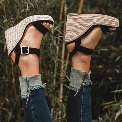 High Wedge Sandals Romanesque Open Toe Casual