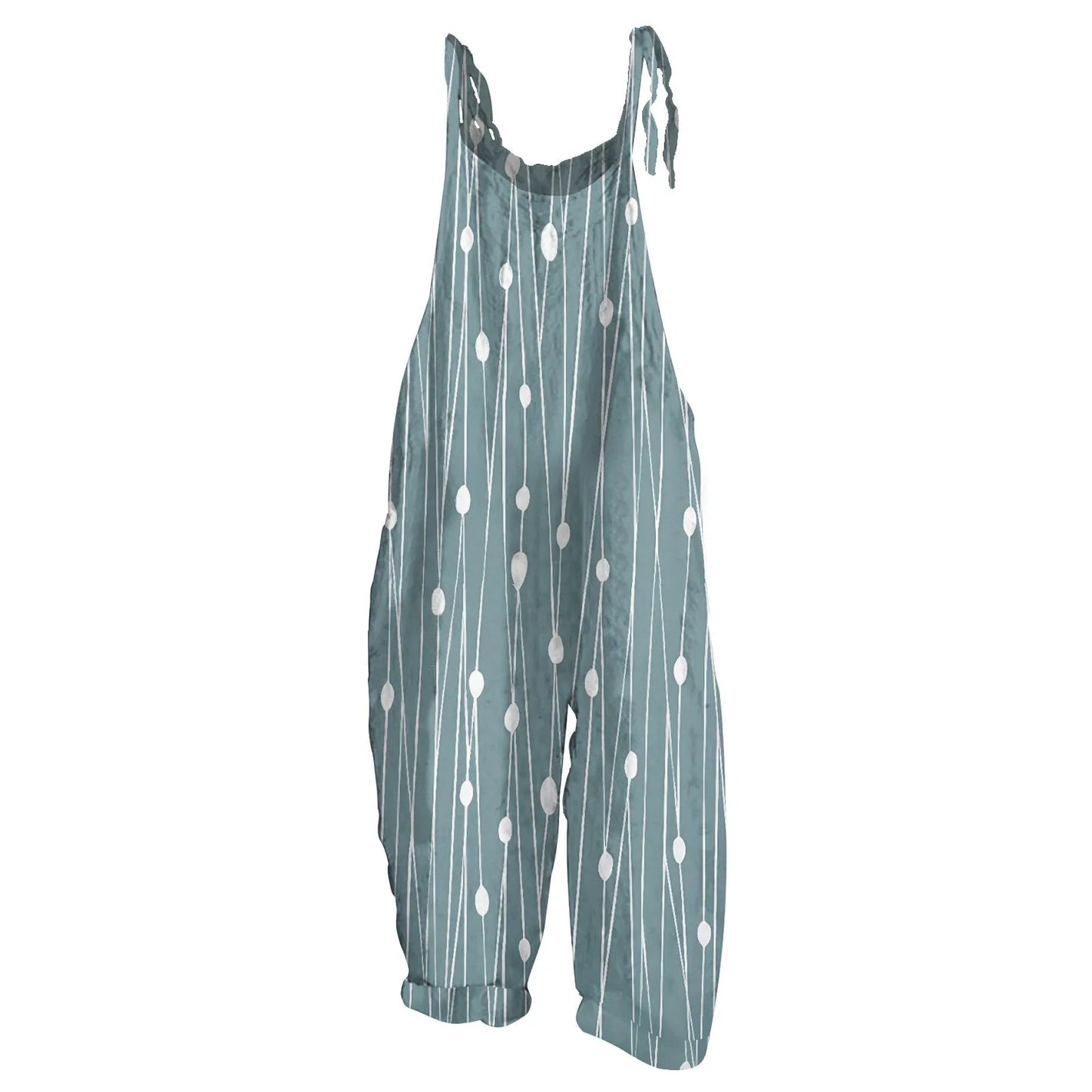 Sunflower Pattern Jumpsuits Casual Loose, Shoulder string ties; Variety of patterns