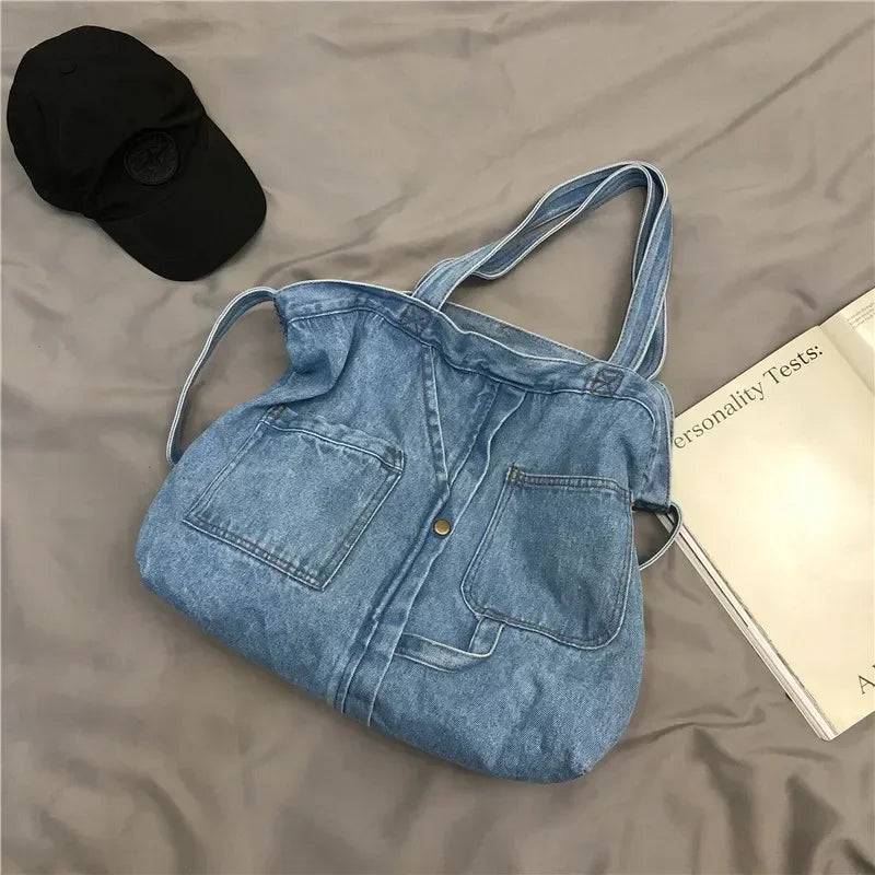Denim Shoulder Bags for Women Casual Jeans Bags Designer Tote Crosbody Luxury Handbags Denim Shopping Bag Bolsos Para Mujer 2024