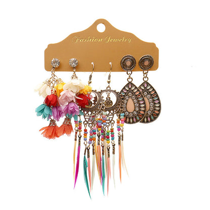 6 piece sets of Retro Bohemian Earrings
