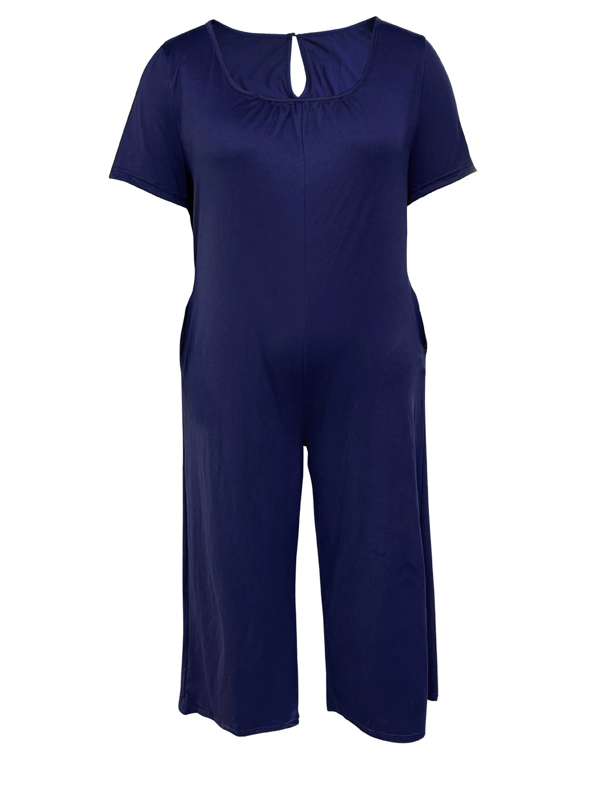 Sizes to 5XL  Jumpsuit, Short Sleeve, U neckline, with pockets. 5 colors