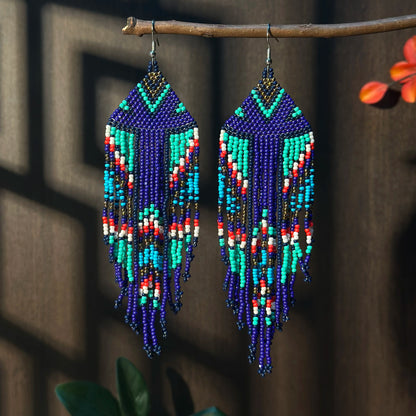 Colorful Bohemian Native American Inspired Dangle Earrings