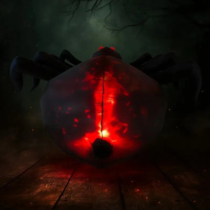 6FT Inflatable Halloween Shadowstalker Spider, Built-in LED Lights, Fan, Stakes, and Rope