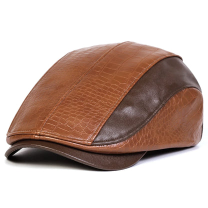 Unisex Retro Newsboy Caps, British Painters' Flat Leather Berets