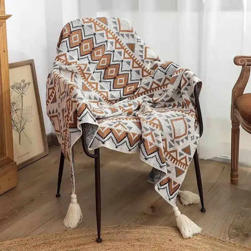 Boho Blankets with Aztec Baja Blanket Designs, Ethnic Sofa Cover