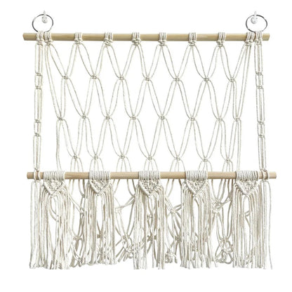 Boho Hand-woven Storage Hammock Rack Ideal for Children's Room Plush Toy Storage Display Shelf Home Decor Organizer Mesh Wall Art Tapestry