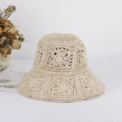 Bright Colored Floweed Crocheted Fisherman Hat