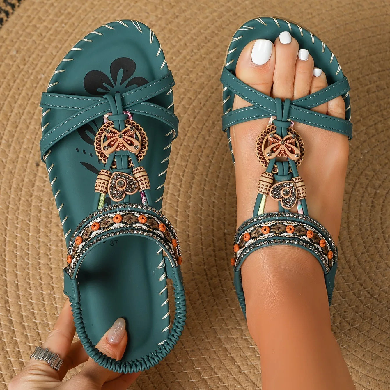 Bohemian Retr Sandals Comfy Romanesque Flats. 5 Different Colors
