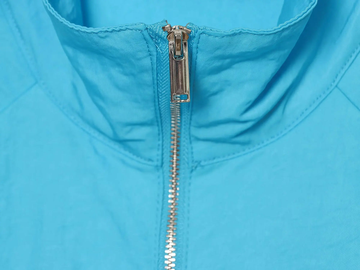 Standing Collar Long Sleeve Pocket Zipper Multifunctional Everyday Lightweight Jacket