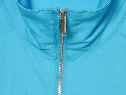 Standing Collar Long Sleeve Pocket Zipper Multifunctional Everyday Lightweight Jacket