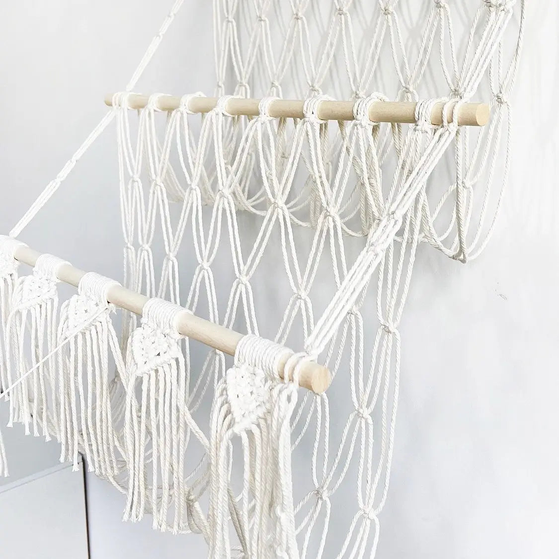 Boho Hand-woven Storage Hammock Rack Ideal for Children's Room Plush Toy Storage Display Shelf Home Decor Organizer Mesh Wall Art Tapestry