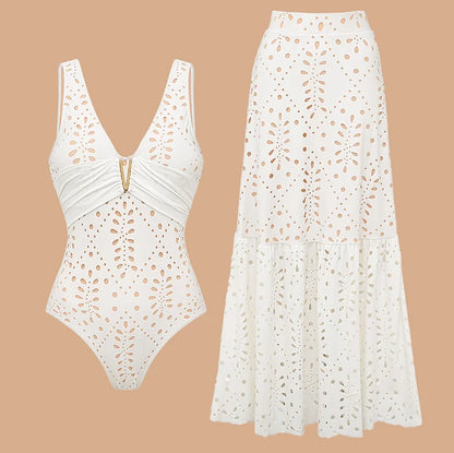 One Piece Swimsuit and Skirt Women's Beachwear or Casualwear