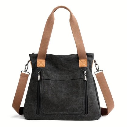 Versatile Handbag Large Capacity Canvas Casual Shoulder Crossbody Bag