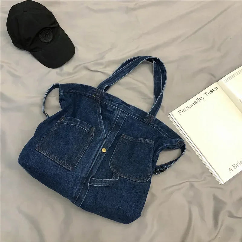Denim Shoulder Bags for Women Casual Jeans Bags Designer Tote Crosbody Luxury Handbags Denim Shopping Bag Bolsos Para Mujer 2024