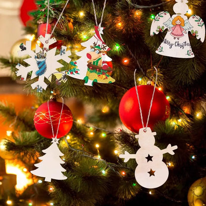 DIY Wooden Christmas Ornaments to Paint, Blank Wood Cutouts