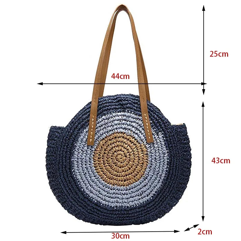 Boho Crossbody Bags, Round Shoulder Purse, Faux Leather Strap. In 7 Colors, Designs, and Sizes