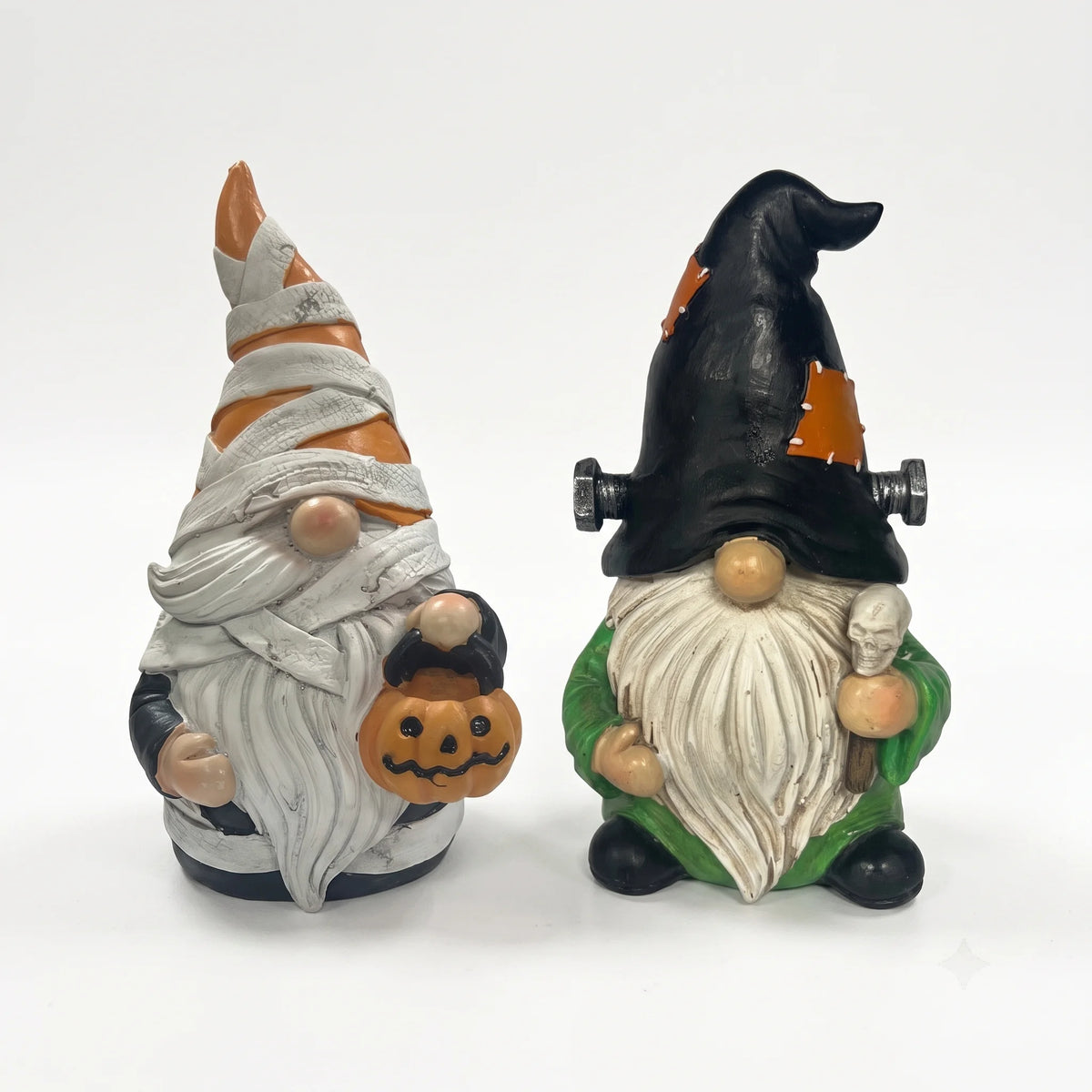Halloween Gnome Decorations Set, Spooky Ghost Frankenstein Mummy Resin Garden Gnomes, Cute Fall Outdoor Yard Decor, Tabletop Orn