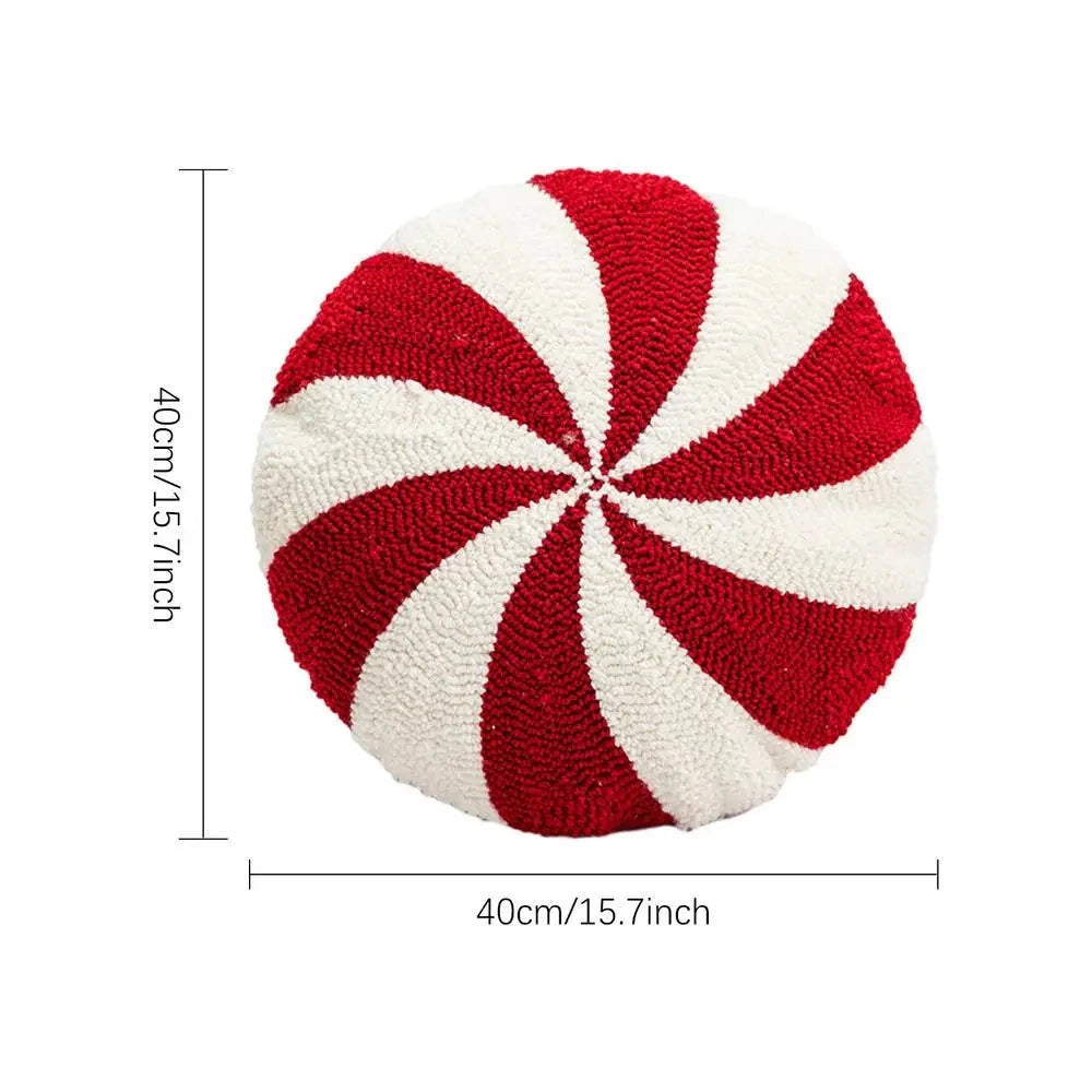 Christmas Candy Cane or Peppermint Shaped Soft Throw Pillows