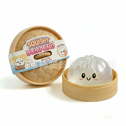 Squishy Dumpling Bun Toy, Slow Rising Glitter Dumpling Stress Ball
