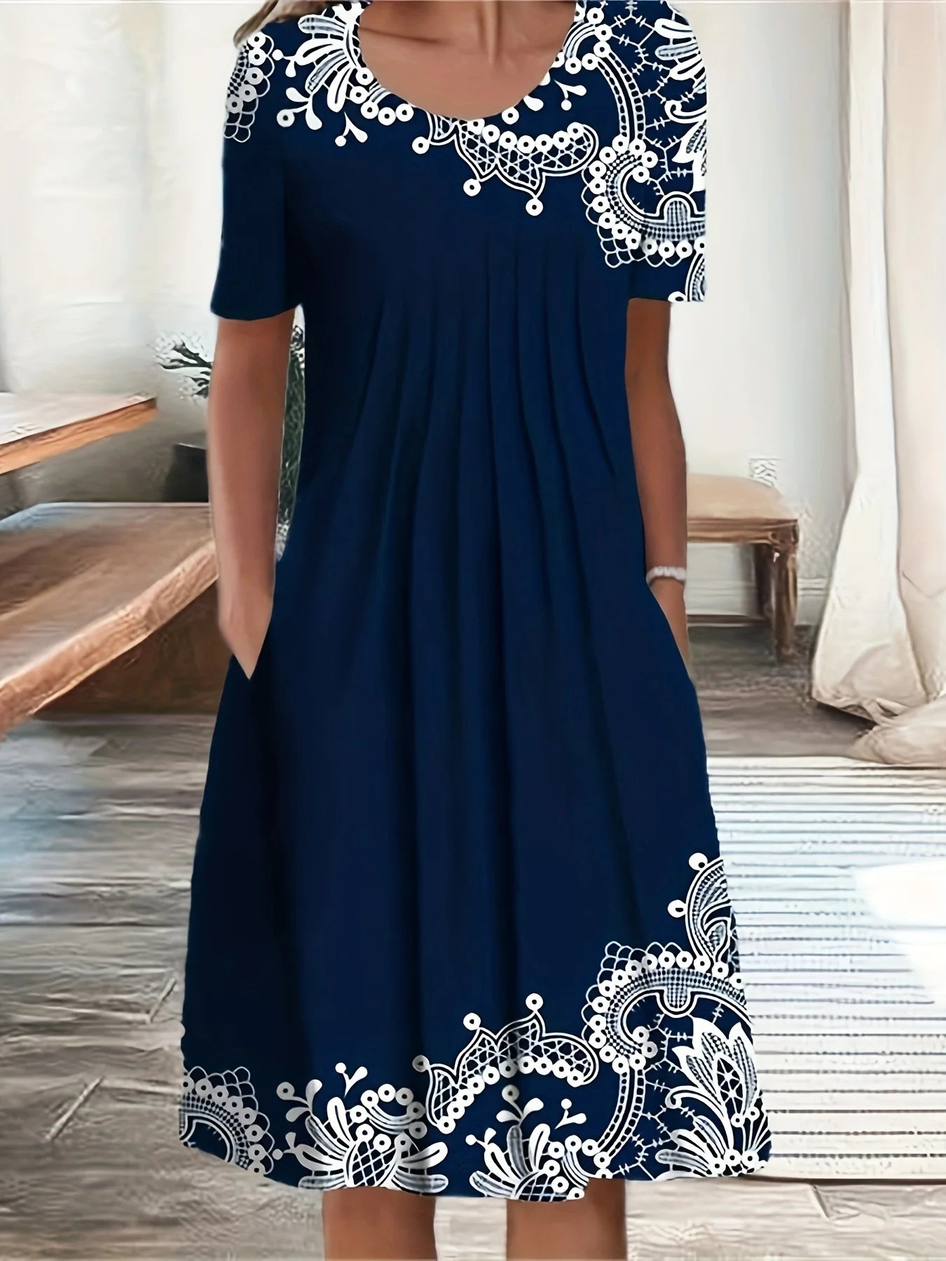 Plus Size to 4XL Loose Casual Dress with Pockets 5 Different Colors and Designs