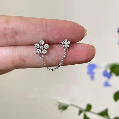 1 PC Pierced ear chain connecting 2 interesting earrings. Punk Jewelry