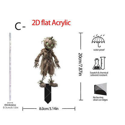 Halloween Thriller Plugin Courtyard Ornaments on Stakes. Each is approx 7 by 6 inches