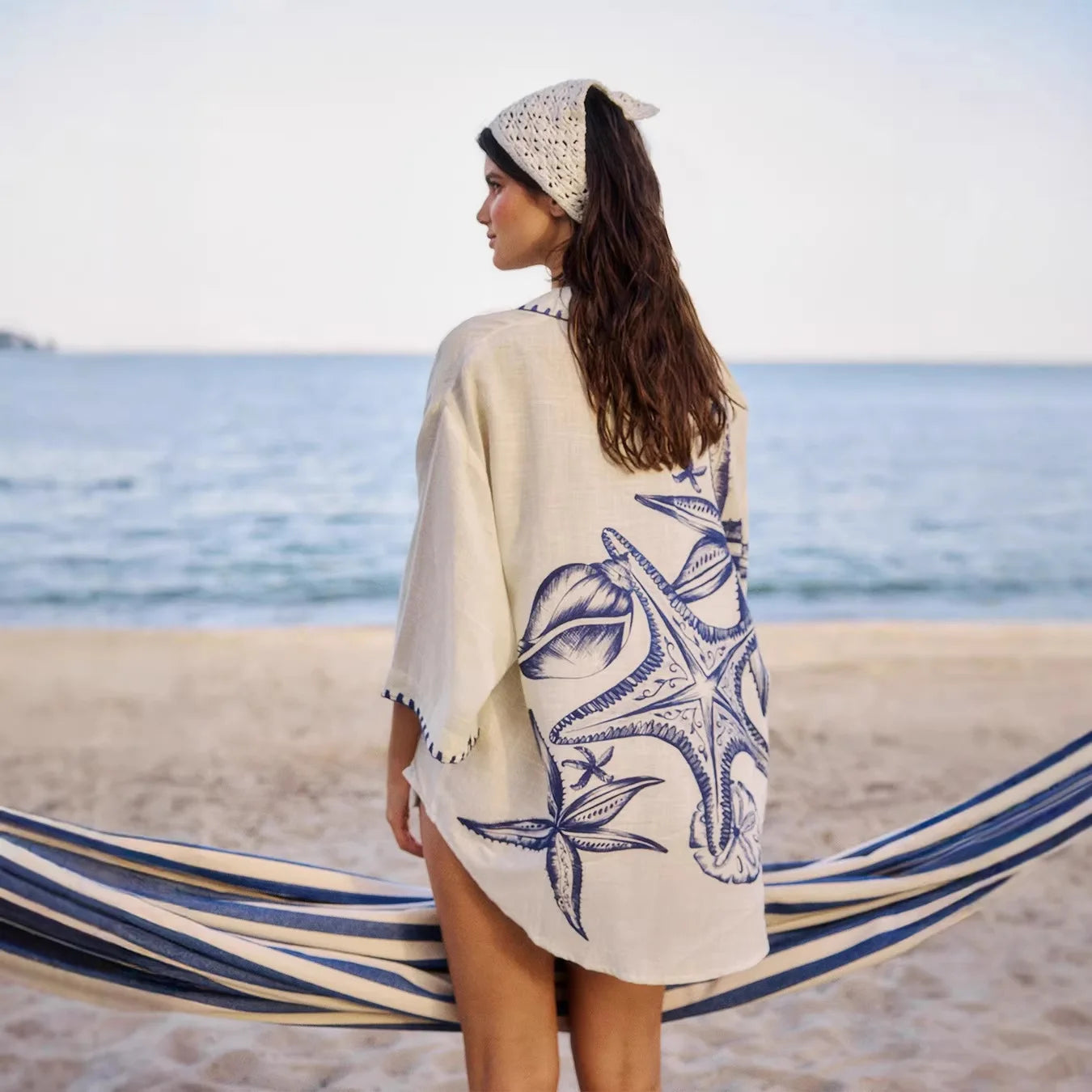 2 Piece Linen Casual Shirt and Short Skort Casual or Beach Wear