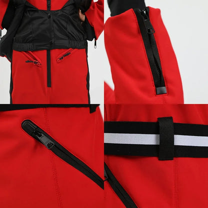 Warm Windproof Hooded Ski Jacket in 8 colors, including Black and White Houndstooth. Ski Pants Sold Separately