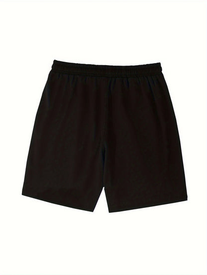Summer Rainbow Print Shorts, Elastic Waistband with drawstring, Pockets, Sweat-Wicking and Breathable