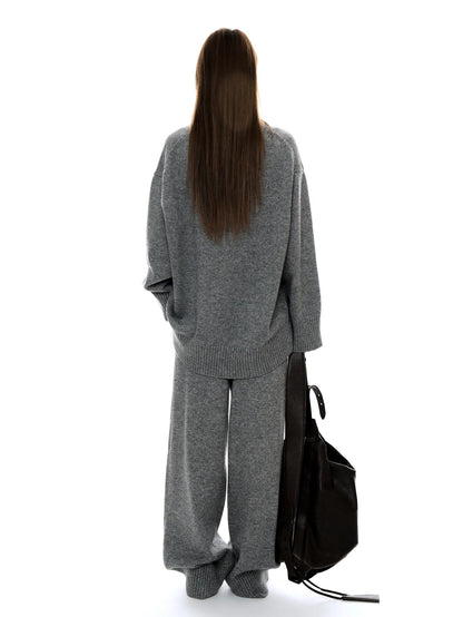 Sweater Suits, High Quality, 50% Wool Pullover With Knitted Pants