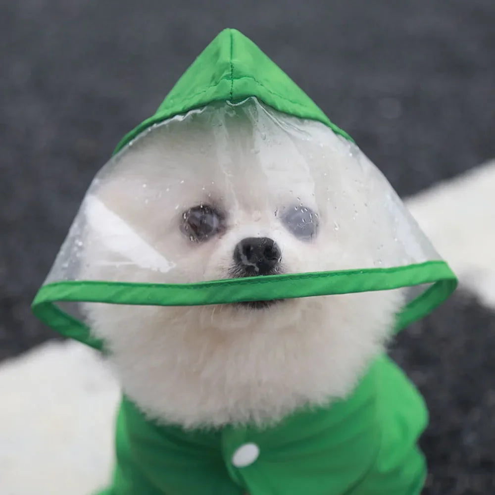 Waterproof Dog Coat with Rainproof Hood, Small Dog Raincoat with Rain Shoes, Overall Jumpsuit