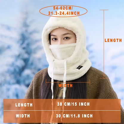 Warm Thermal Windproof  Ski Hood, Face Cover, Polar Fleece Adjustable, Neck Cover, Full Face Mask