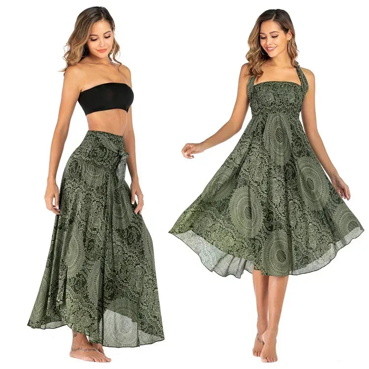 34 Different Designs of this Long Boho Bottom Lifts to Top Skirt, Vintage, Casual. 34 Different Designs